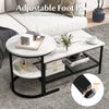 Set of 2 Coffee Nesting Table Set Detachable 2-Tier Sofa Side Table Faux Marble
