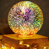Room Night Light 3D Firework Glass LED Bedside USB Rechargeable Desk Table Lamp