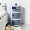 2/3/4/5 Layer Floor Standing Bedside Table Round Cabinet Drawers Storage Unit