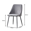 2PCS Dining Chairs Set Velvet Padded Seat Metal Leg Kitchen Chair Home Office