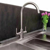 Modern Kitchen Taps Twin Dual Lever Hot Cold Tap Swivel Spout Mono Mixer