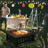 Outdoor Fire Pit BBQ Firepit Brazier Garden Square Table Stove Patio Heater 81cm