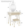 Modern Dressing Table Stool Bedroom Vanity Set Makeup Desk LED Light Mirror Wood