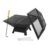 Square Fire Pit BBQ Grill Heater Outdoor Garden Firepit Brazier Patio Outside