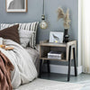 Grey Side Table Wooden Nightstand Storage Unit Bedside Home Furniture Cabinet