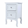 White Wooden Bedside Table with Drawer Storage Cabinet Nightstand Side/End Table
