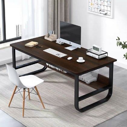 Home Office Computer Desk Study PC Writing Gaming Table Workstation Wooden Black