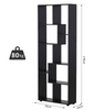 Tall Wooden Bookcase Modern Room Divider Display Storage Cabinet Shelving Unit