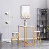 Bar Table Set Kitchen Dining Breakfast 2 High Chairs Stools Set MDF Steel White