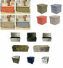 Modern Ottoman Storage Box Folding Storage Bench Crushed Velvet & Linen Material
