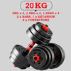 FITNESS 20KG DUMBELLS PAIR OF WEIGHTS BARBELL/DUMBBELL BODY BUILDING SET 🔥