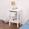 Mondeer Bedside Table Cabinet Nightstand w/Drawer&Shelf Side End Storage White