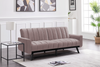 Velvet Sofa Bed 3 Seater Convertible Recliner Adjustable Back Thick Cushions