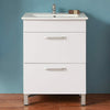 Modern Bathroom Vanity Unit with Basin Sink Storage Cabinet Furniture 600 White