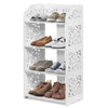 4 Tier Shoe Rack Storage Shelf Display Stand Organiser Unit Cabinet White Carved
