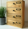 Rustic Chest Drawers Small Trinket Box Desk Top Storage Cabinet Wooden Room Unit