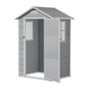 Plastic Garden Shed with Door Window Lockable Outdoor Tools Storage Shelter Hut