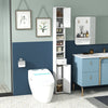 Bathroom Tall Cabinet Slim Freestanding Storage Organizer Cupboard With 2 Doors