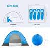 Pop Up Tent Automatic 3-4 Man Person Family Tent Camping Festival Shelter Beach.