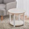 2 Tier Round Side Table Bedside Table End Table Nightstand Storage Shelf Stand