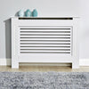Medium White Radiator Cover Wooden MDF Wall Cabinet Shelf Slatted Grill York