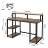 Brown Computer Desk with Hutch and Functional Shelves Study Table Writing Desk