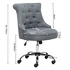 Grey Linen Fabric Swivel Office Chair Home Computer Desk Chair Gas Lift w/Wheels