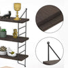Adjustable 3 Tier Wall Floating Shelf with Metal Brackets Strong Bearing Shelves