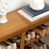 3Tier Natural Wooden Shoe Rack Bench Organiser Stand Storage Shelf Seat Entryway