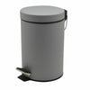 STAINLESS STEEL GREY KITCHEN BATHROOM TOILET RUBBISH LITTER PEDAL BIN 3 LITRE
