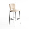 LILY VELVET BREAKFAST BAR STOOL PADDED SEAT METAL LEGS KITCHEN BAR