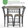 Compact Dining Room Set, 3 Piece Kitchen Breakfast Bar Table with Storage Shelf