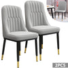 2PCS DINING CHAIRS SET LEATHER PADDED SEAT METAL LEG KITCHEN RESTAURANTS CHAIR