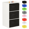 White 3 Cube Kids Bedroom/Playroom Shelving Unit & Fabric Storage Boxes