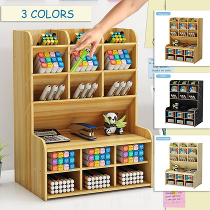 Large Desktop Stationery Container Office Tidy Kid's Pencil Pen Storage Holder