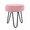 Velvet Storage Footstool Ottoman Footrest Makeup Dressing Table Stool Pink/Gray