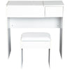 Dressing Table Set with Flip-up Mirror Padded Stool Sliding Drawer White