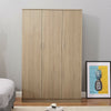 Modern Matt Oak 3 door triple wardrobe with shelves rail.Slow-clos