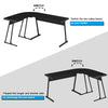 Black L-Shaped Corner Table Laptop Table Home Office Desk Wearable&Waterproof