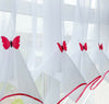 Butterfly Voile Curtain With Matching Piping - Kitchen Blind - Cafe Net Curtains