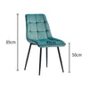 Set of 2 Velvet Dining Chairs Soft Padded Seat Metal Legs Modern Office Kitchen