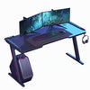 Strong T-Shaped Gaming Desk Writing Table 140cm with Cup Holder Headphone Holder