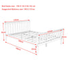 Solid Wooden Pine 4FT6 Double Bed Frame White Slatted Bedframe Bedroom Furniture