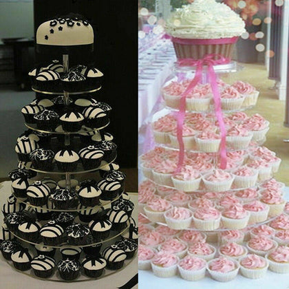 Clear Acrylic Round Cupcake Stand Display WeddingParty 5/6/7 tier Cup Cake Stand