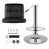 2×Bar Stools Leather Chairs Breakfast Chairs Swivel Gas Lift Kitchen Cushioned