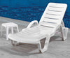 Sun Lounger Outdoor Garden Patio Relaxer White Recliner Bed Terrace Furniture