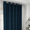 Blue Plain Thermal Blackout Curtains Lined Pencil Pleat/Eyelet Window Blinds x 2