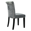 Grey Dining Chair Velvet Button Dining Room Chairs Pull Ring Knocker Nailheads