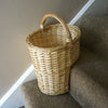 Oval Natural Wicker Stair Basket With Carry Handle Step Tidy/Organiser/Storage