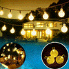 30LED Moroccan Solar Garden Metal Ball String Lights Hanging Fairy Light Outdoor